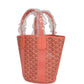 Goyard Goyardine Belharra PM Coral Tote Palladium Hardware