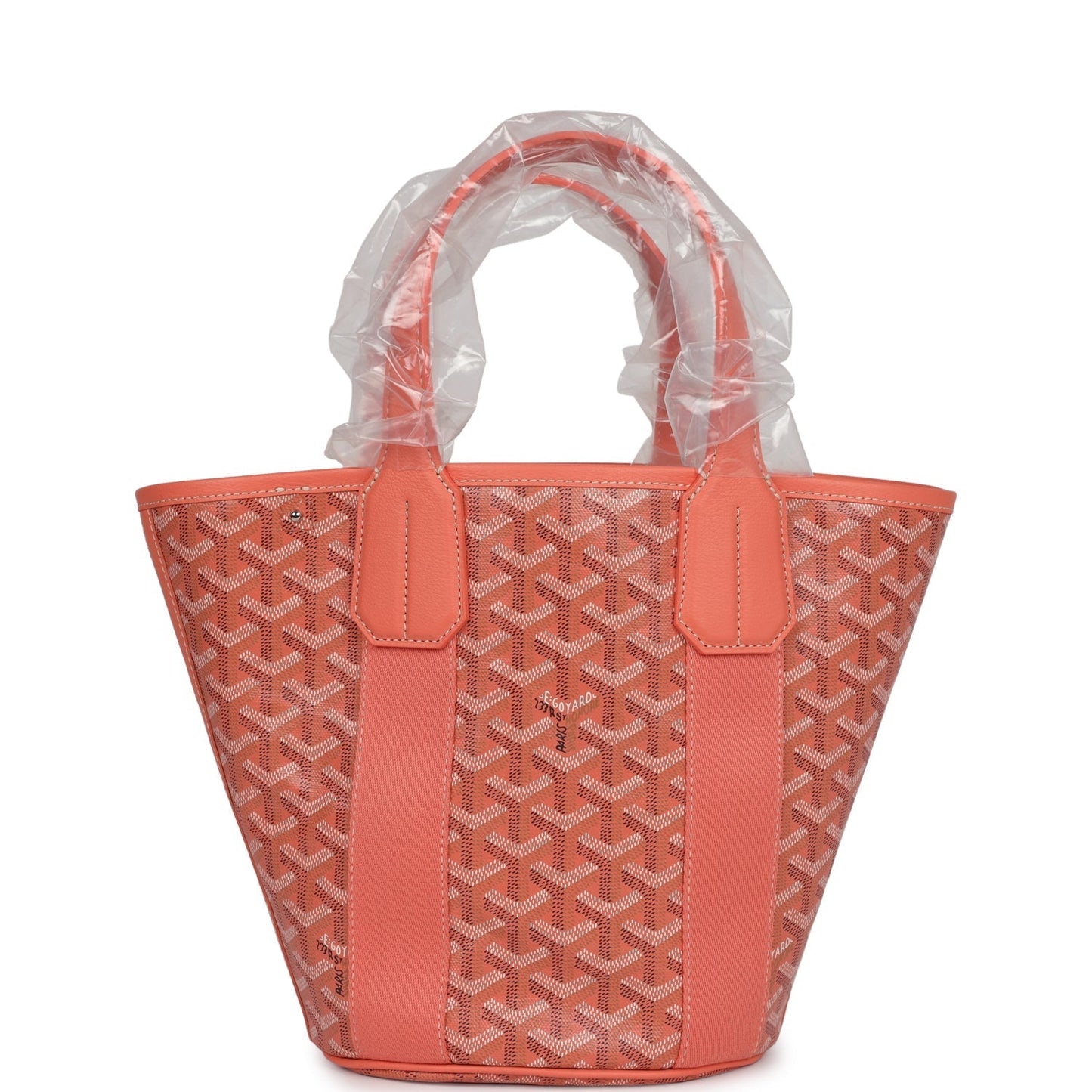 Goyard Goyardine Belharra PM Coral Tote Palladium Hardware