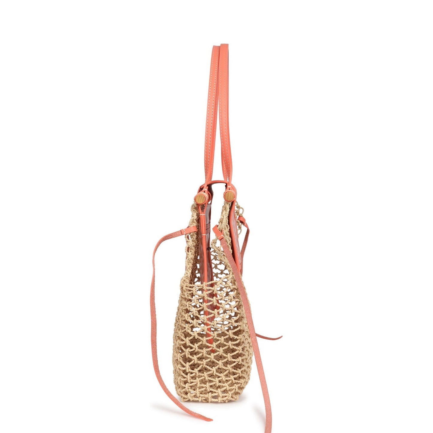 Goyard Aligre Bag Raffia Net with Coral Coated Canvas and Decize Taurillon Leather