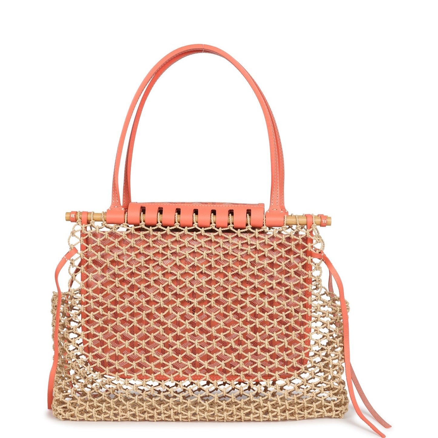 Goyard Aligre Bag Raffia Net with Coral Coated Canvas and Decize Taurillon Leather