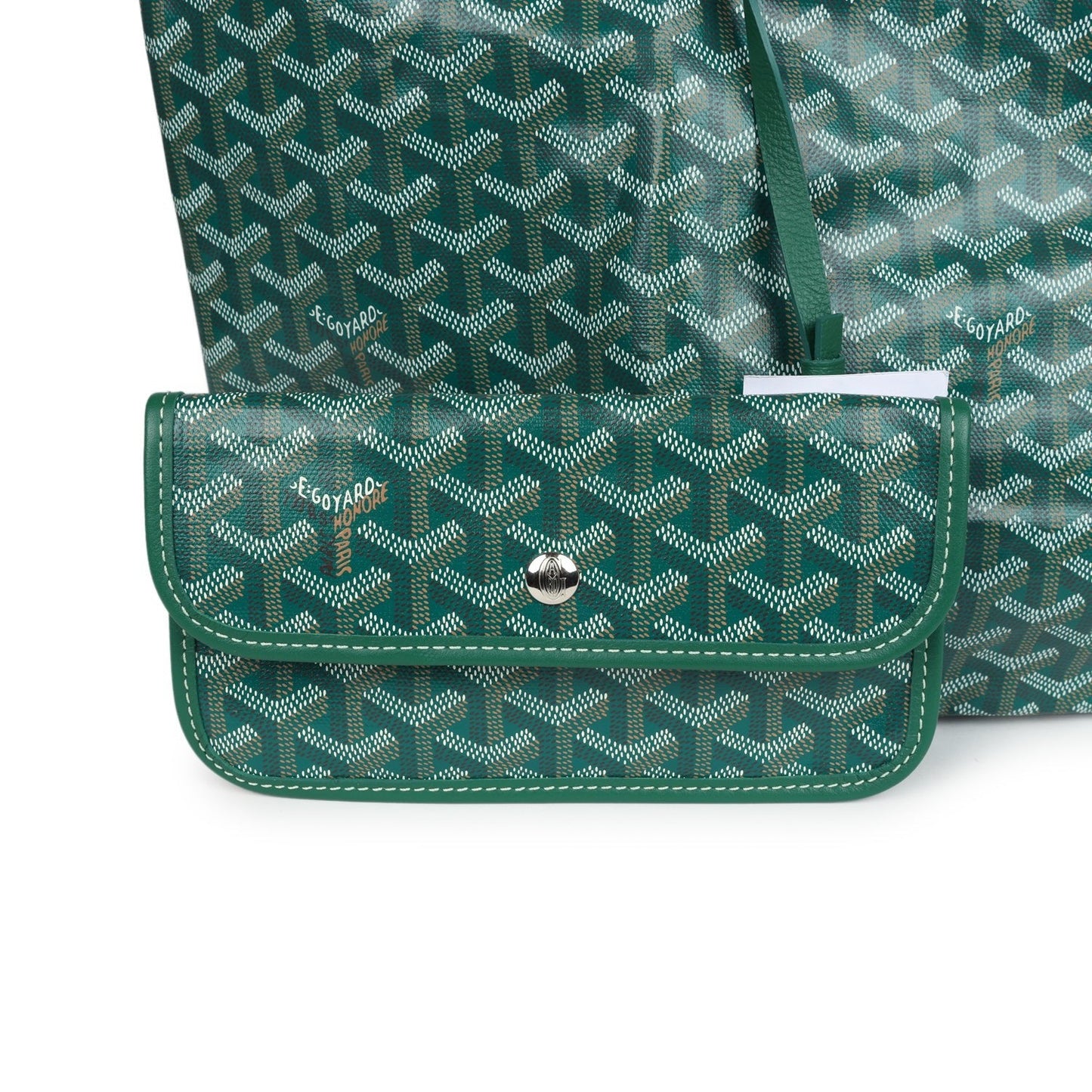Goyard Goyardine Green St. Louis PM Tote Bag Palladium Hardware