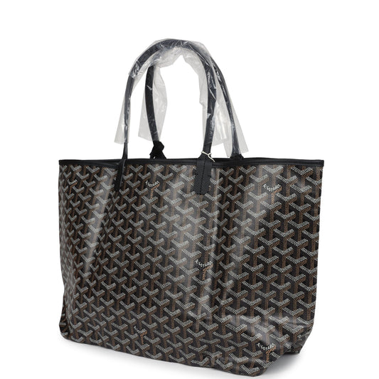 Goyard Goyardine Black St. Louis PM Tote Bag Palladium Hardware