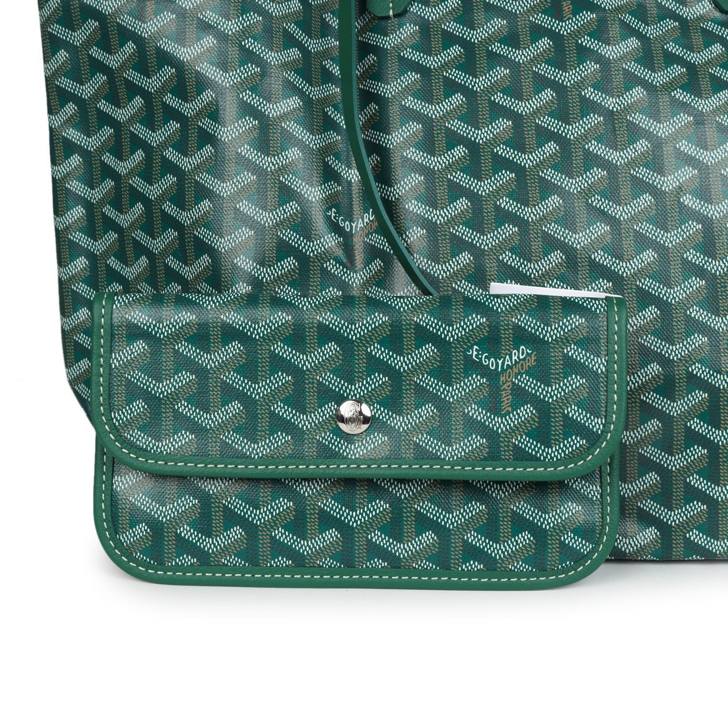 Goyard Goyardine Green St. Louis PM Tote Bag Palladium Hardware