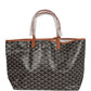 Goyard Goyardine Black and Brown St. Louis PM Tote Bag Palladium Hardware