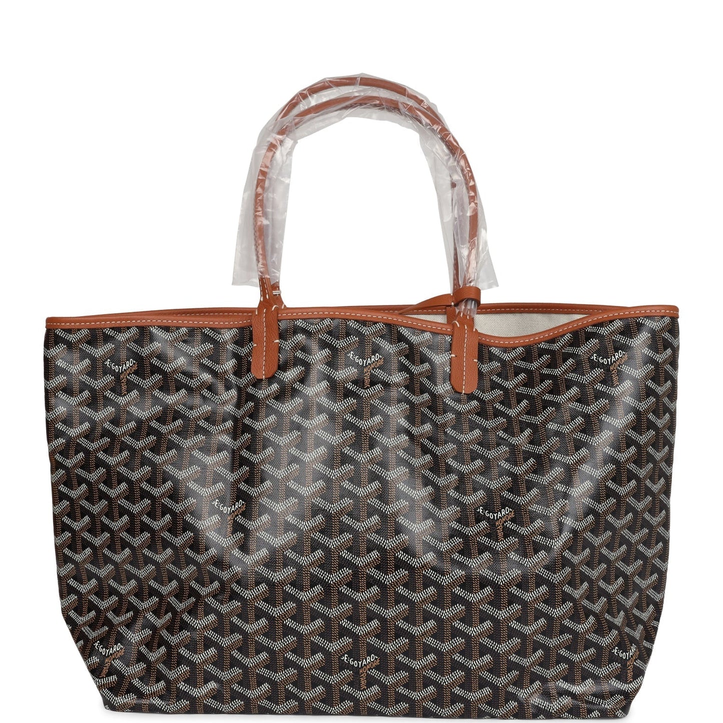 Goyard Goyardine Black and Brown St. Louis PM Tote Bag Palladium Hardware