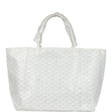 Goyard Goyardine Canvas White Saint Louis GM Tote Palladium Hardware