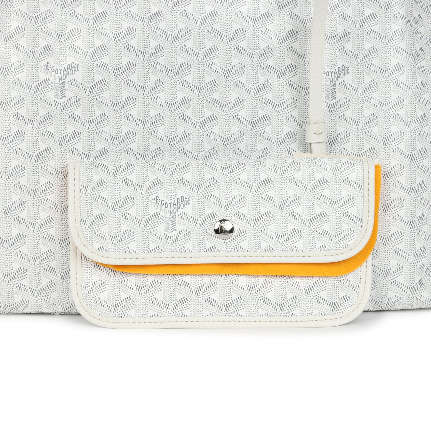 Goyard Goyardine Canvas White Saint Louis GM Tote Palladium Hardware
