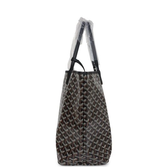 Goyard Goyardine Black St. Louis PM Tote Bag Palladium Hardware