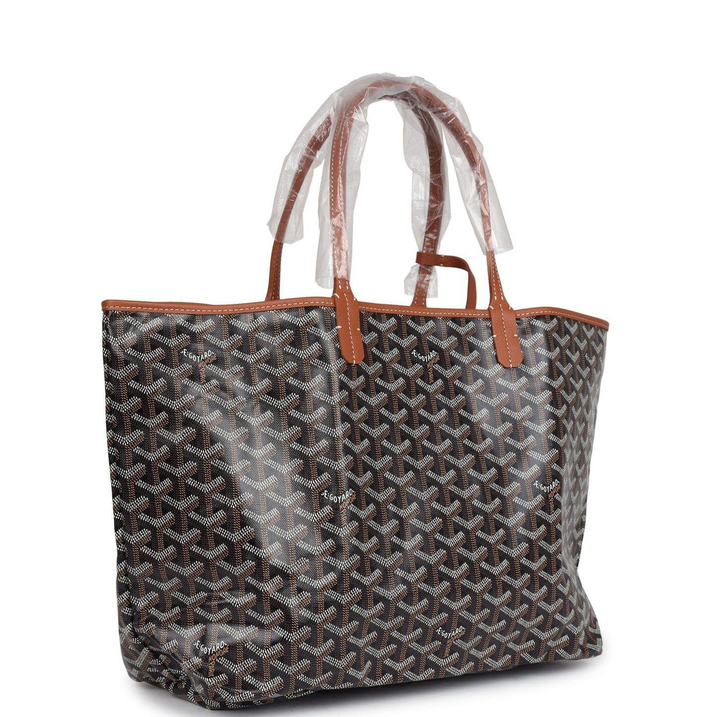 Goyard Goyardine Black & Tan St. Louis PM Tote Bag Palladium Hardware