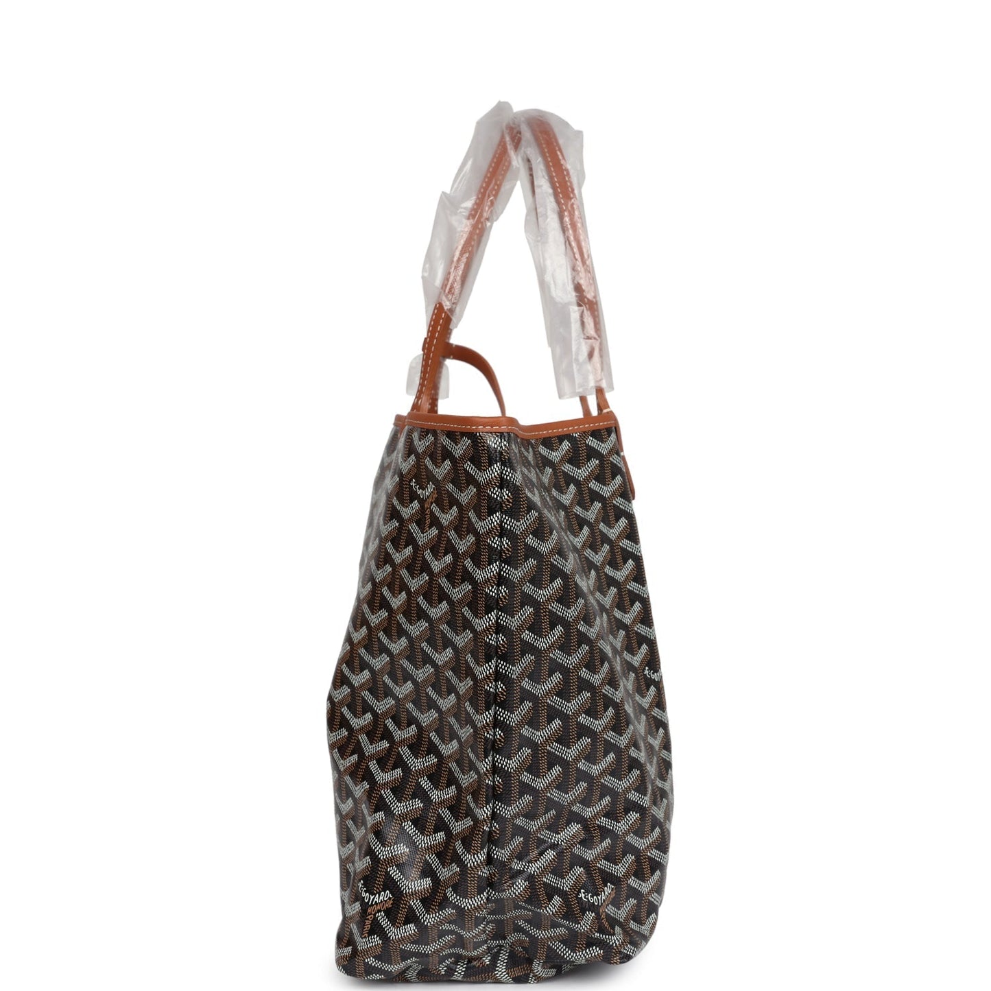 Goyard Goyardine Black & Tan St. Louis PM Tote Bag Palladium Hardware
