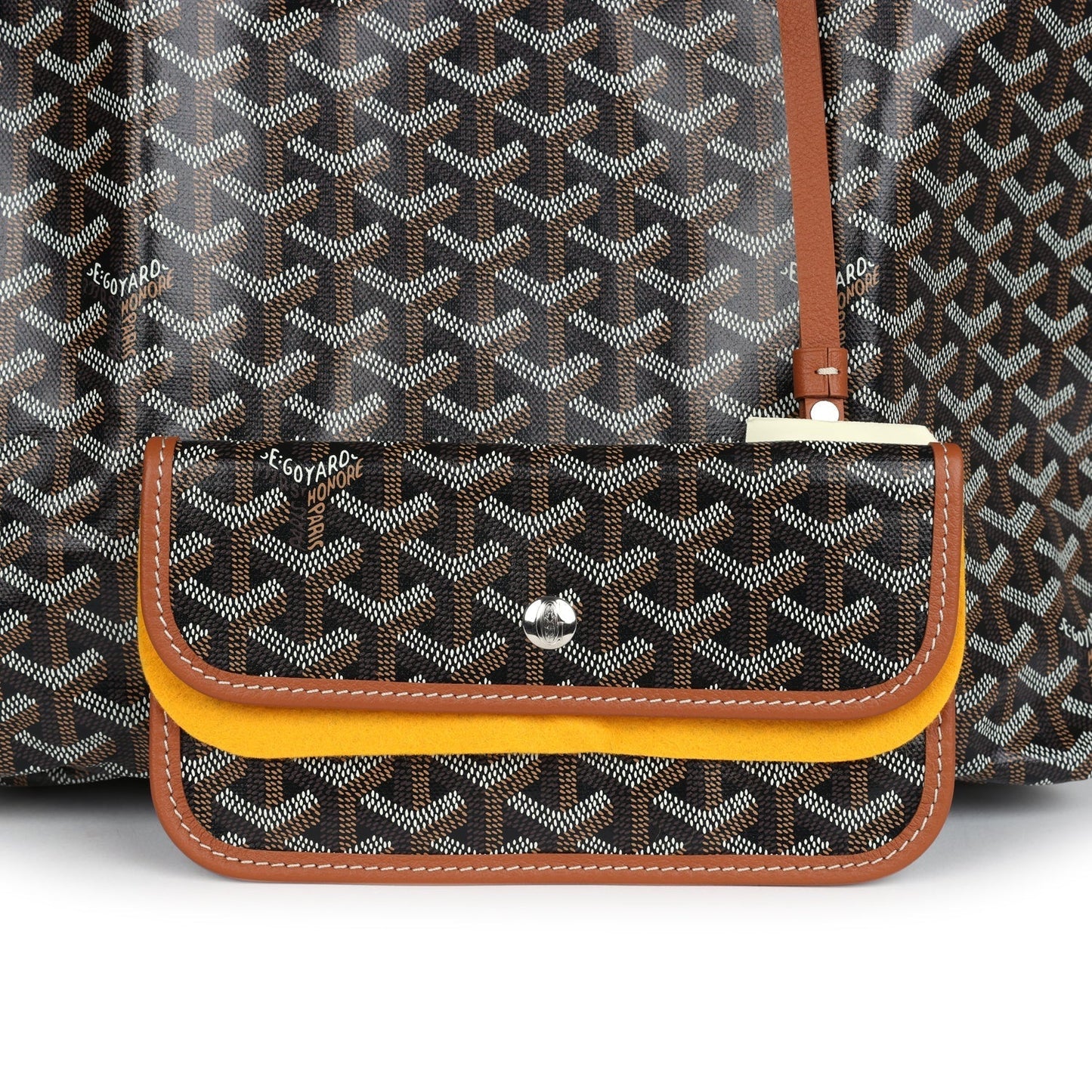 Goyard Goyardine Black & Tan St. Louis PM Tote Bag Palladium Hardware