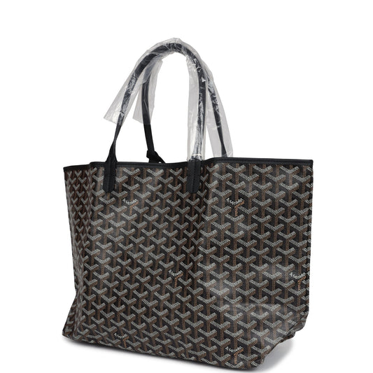Goyard Goyardine Black St. Louis PM Tote Bag Palladium Hardware