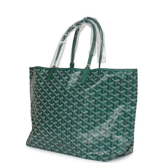 Goyard Goyardine Green St. Louis PM Tote Bag Palladium Hardware