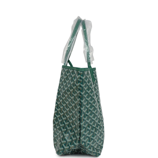 Goyard Goyardine Green St. Louis PM Tote Bag Palladium Hardware