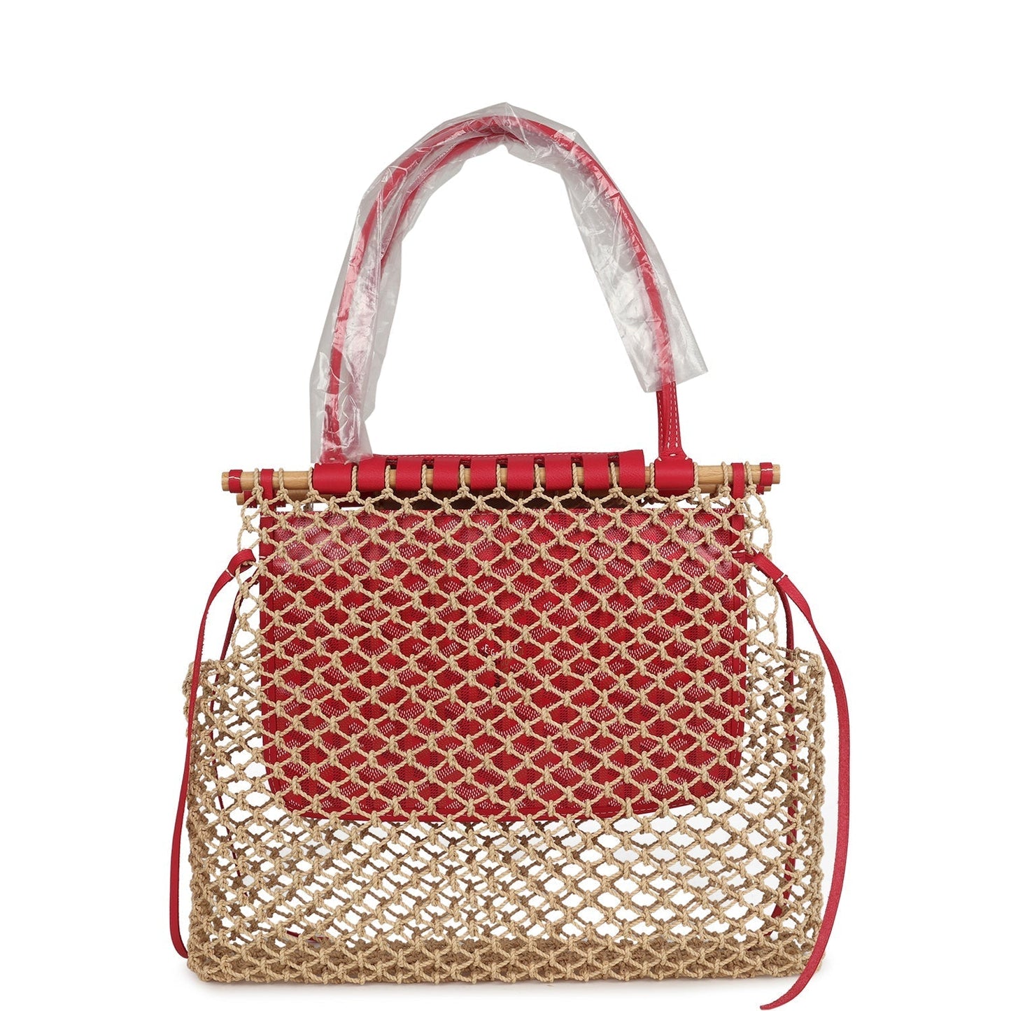 Goyard Goyardine Canvas Fuchsia Aligre Bag Raffia Net Palladium Hardware