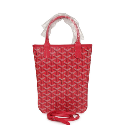 Goyard Goyardine Canvas Fuchsia Poitiers PM Bag Palladium Hardware