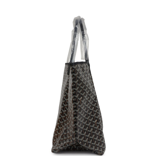 Goyard Goyardine Black Saint Louis GM Tote Bag Palladium Hardware