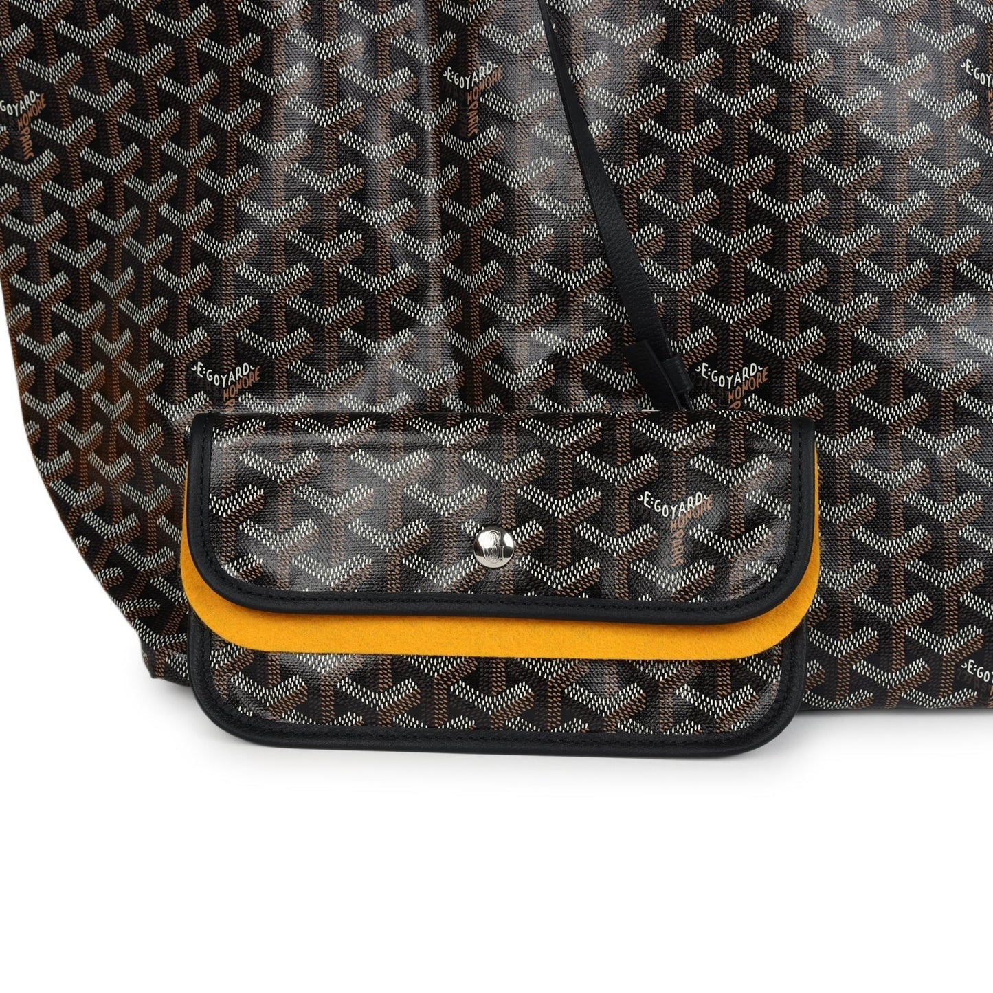 Goyard Goyardine Black Saint Louis GM Tote Bag Palladium Hardware