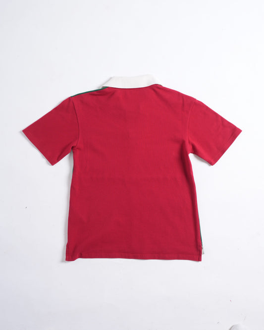 Gucci Kids Polo In Signature Red & Green