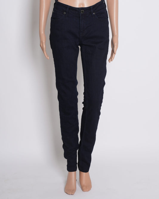 Burberry Women's Slim Fit Pants in Navy Blue