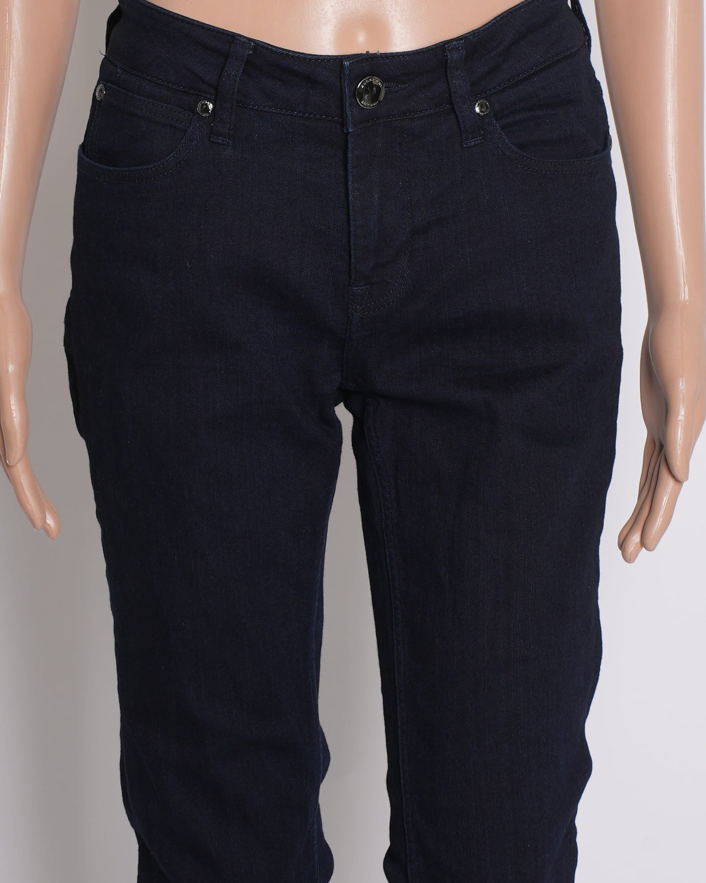 Burberry Women's Slim Fit Pants in Navy Blue