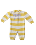 New Fendi Yellow & White Stripe Onesie