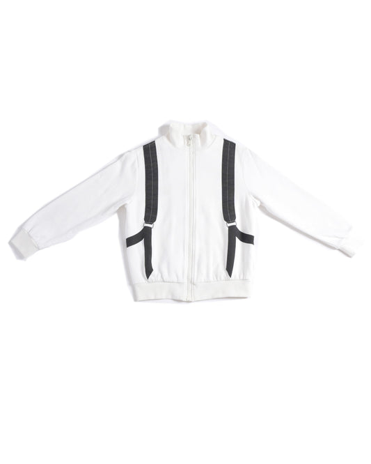 Fendi Kids Zipper Jacket In White Boys