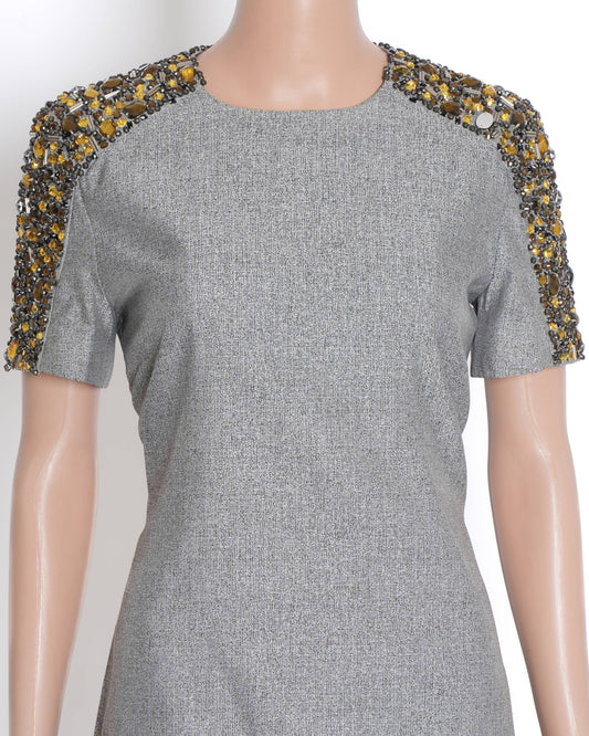 Burberry grey crystal embellished dress