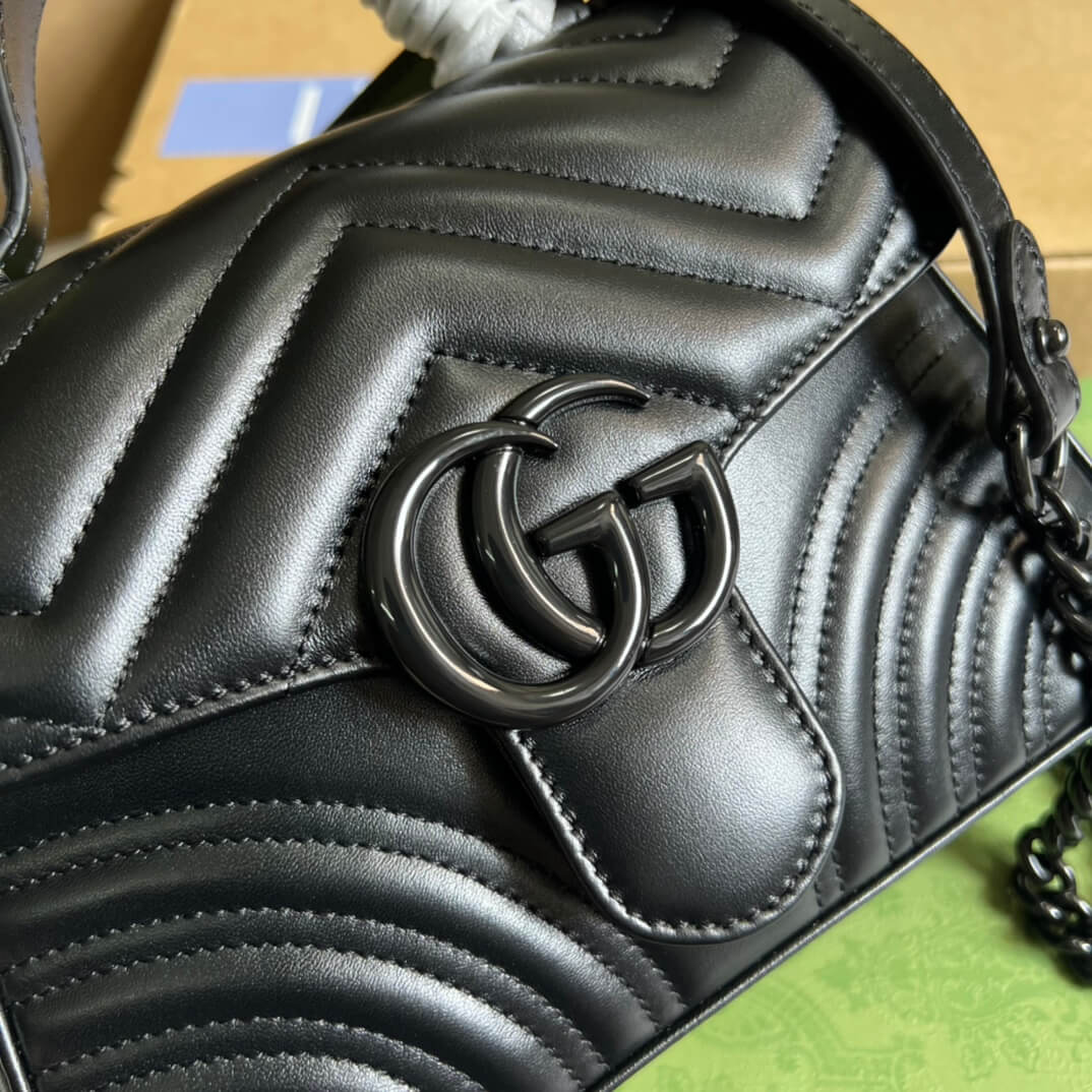 GC-702563 shoulder bag black Leather black G meta