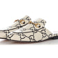 Gucci White and Black GG Horsebit Mules