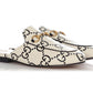 Gucci White and Black GG Horsebit Mules