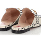 Gucci White and Black GG Horsebit Mules