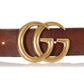Gucci Brown Calfksin Wide GG Belt
