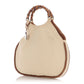 Gucci Beige Canvas Bamboo Handle Bag