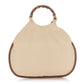 Gucci Beige Canvas Bamboo Handle Bag