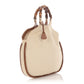 Gucci Beige Canvas Bamboo Handle Bag