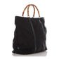 Gucci Black Leather-Trimmed Nylon Bamboo Handle Tote