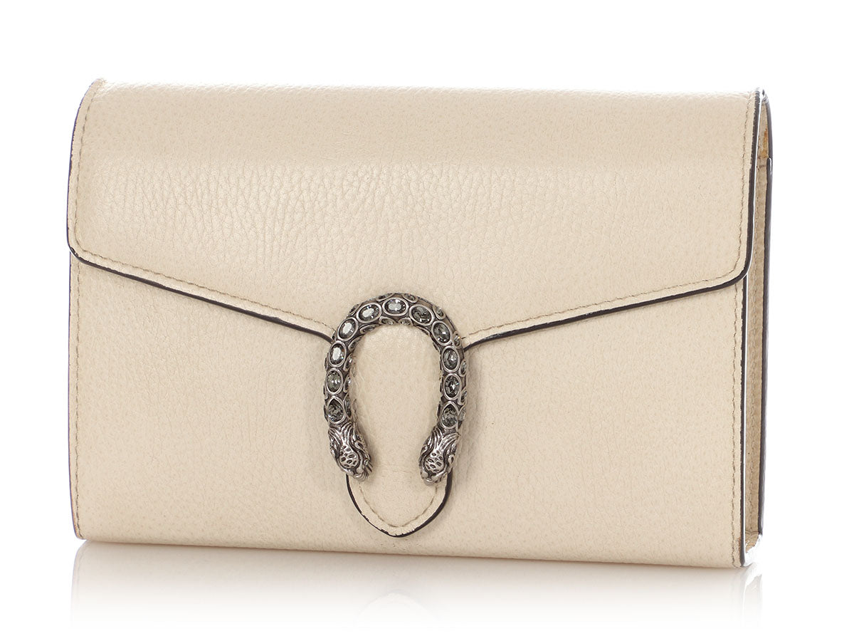 Gucci Mini Mystic White Calfskin Dionysus Chain Wallet