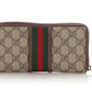 Gucci GG Supreme Web Ophidia Zip Around Wallet