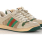 Gucci Sand and   Green Screener Sneakers