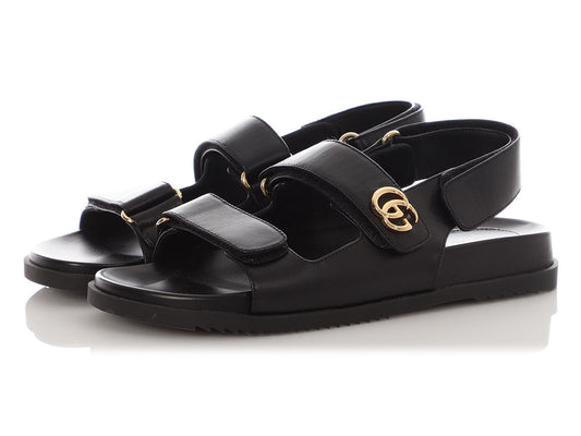 Gucci Black Moritz Velcro Sandals