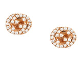 Gucci 18K Rose Gold Diamond Interlocking Stud Earrings