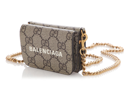 Gucci x Balenciaga Mini Hacker Project Monogram Cash Wallet on Chain