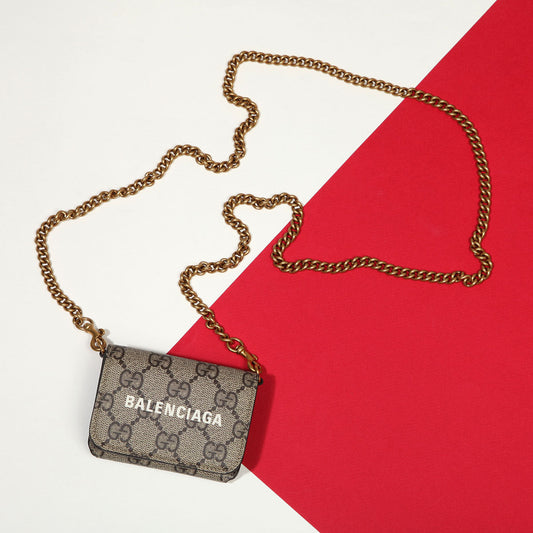 Gucci x Balenciaga Mini Hacker Project Monogram Cash Wallet on Chain