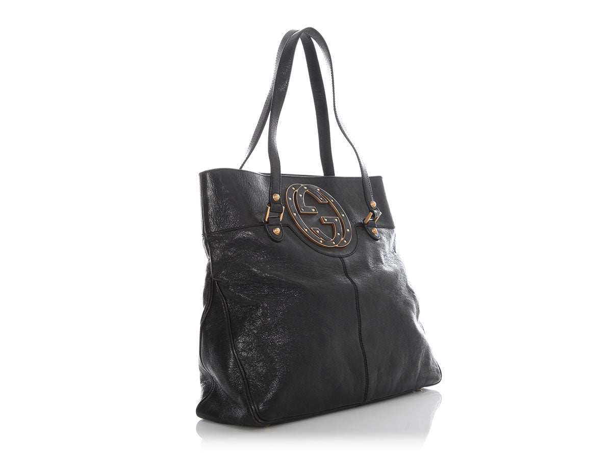 Gucci Black Studded GG Blondie Bag