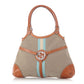 Gucci Beige and Tan Web Canvas Reins Bag
