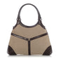 Gucci Beige and Brown Web Canvas Reins Shoulder Bag