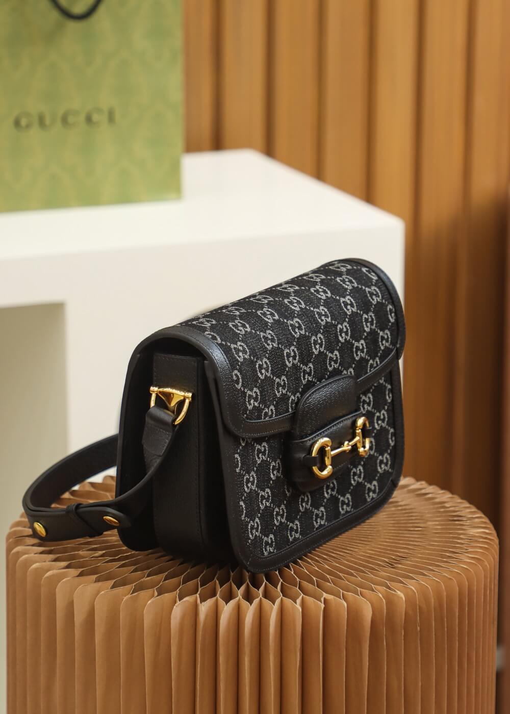 GG 602204 shoulder bag bag Leather black