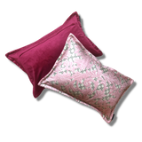 GG Logo Arabesque Pink Silk Scarf Boudoir Pillow