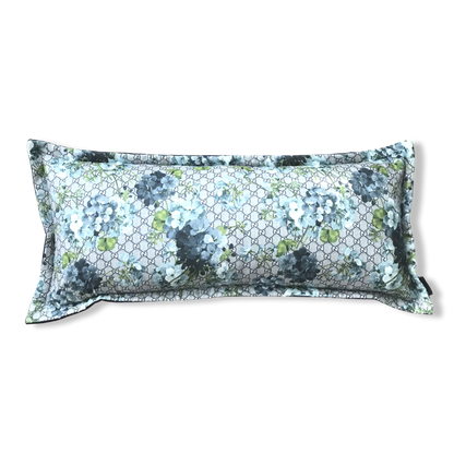 GG Logo Blooms Hydrangea Silk Scarf Lumbar Pillow